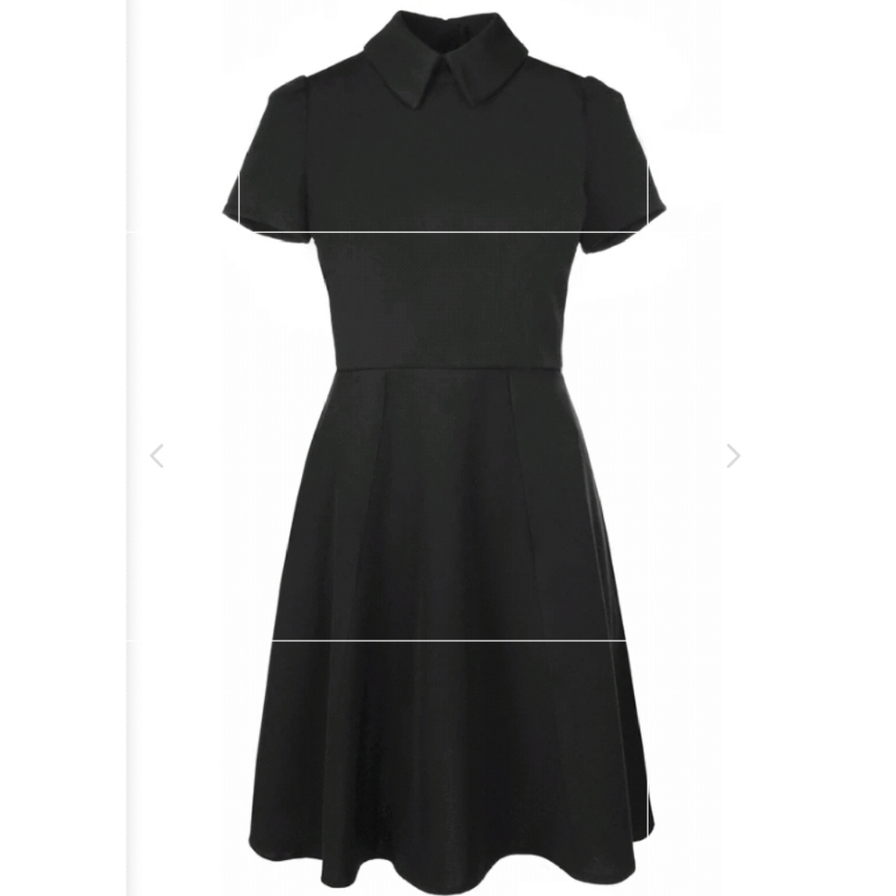 Deandri Minnie Dress Short Sleeve Black Jersey with Black Collar 5XL